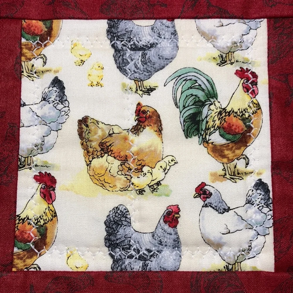 Chicken Stripe Hot Pad Handmade